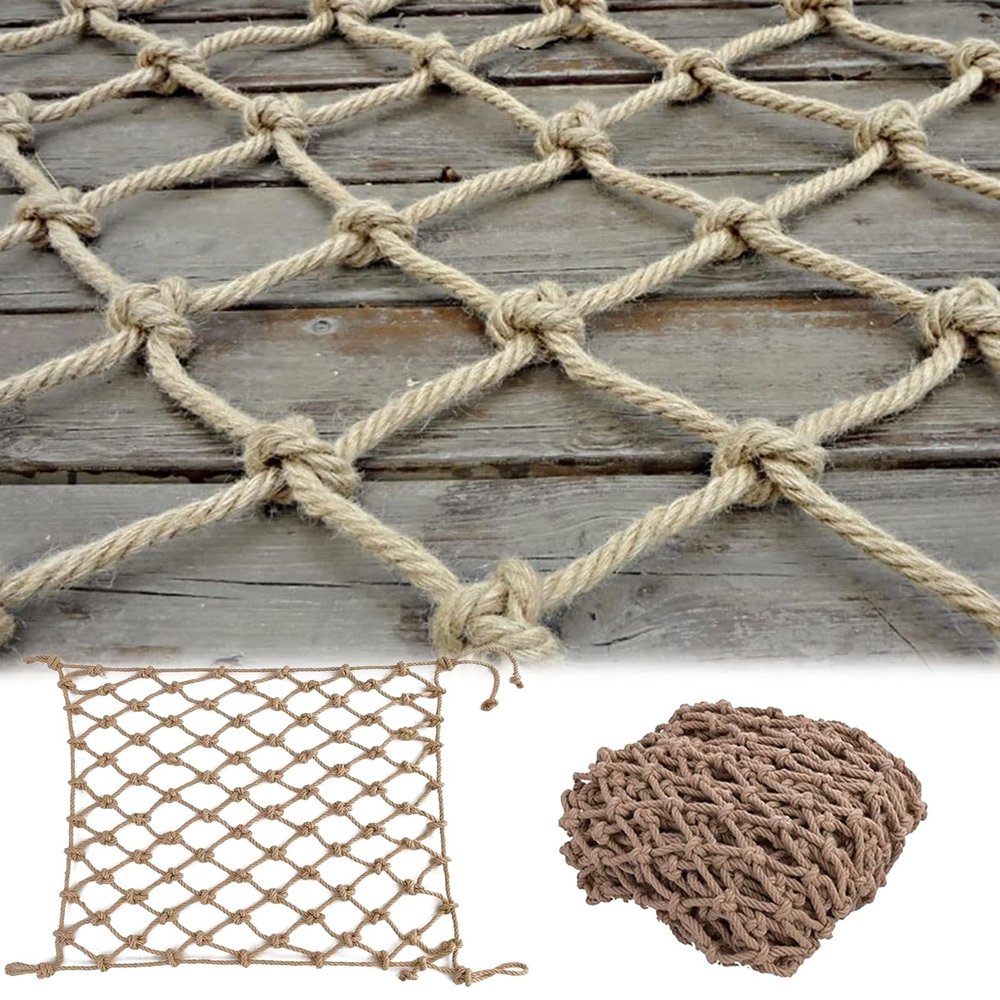30x30FT Climbing Frame Net - Durable 9x9M Rope Netting for Kids Playground, Rock Wall, Tree House, Swing Set, Cargo Climbing, Hammock - 1cm Diameter Rope