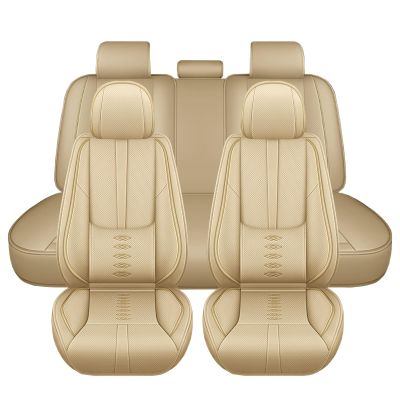 Cscevt Leather Seat Covers for GMC Canyon/Hummer EV/Hummer EV SUV/Sierra 1500/Sierra 1500 Limited AT4/Terrain/Yukon,Premium Car Seat Covers Full Set,Waterproof Car Seat Protectors with Airbag(Beige)