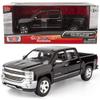 All Star Toys Exclusive 2018 Chevy Silverado 1500 LTZ Crew Cab Black with Chrome Trim 1:27 Diecast Model Motormax 79353 view 1