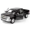 All Star Toys Exclusive 2018 Chevy Silverado 1500 LTZ Crew Cab Black with Chrome Trim 1:27 Diecast Model Motormax 79353 view 2