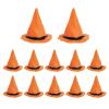 12pcs Plastic Miniature Witch Hats, Mini Small Wizard Hat Ornament Tiny Halloween Dollhouse Miniatures for Haunted House Decor DIY Crafts Cake Toppers Doll Halloween Party Supplies (Orange) view 1