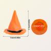 12pcs Plastic Miniature Witch Hats, Mini Small Wizard Hat Ornament Tiny Halloween Dollhouse Miniatures for Haunted House Decor DIY Crafts Cake Toppers Doll Halloween Party Supplies (Orange) view 2