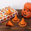 12pcs Plastic Miniature Witch Hats, Mini Small Wizard Hat Ornament Tiny Halloween Dollhouse Miniatures for Haunted House Decor DIY Crafts Cake Toppers Doll Halloween Party Supplies (Orange) view 3