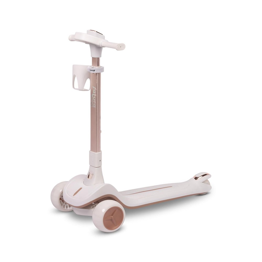 TOYZ - Scooter Children 3 Years - Scooter Children Satura - with Balance Control and Luminous Wheels - Adjustable Handlebar and Bottle Holder - Children's Scooter, Tricycle, Children's Scooter - White