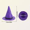 12pcs Plastic Miniature Witch Hats, Mini Small Wizard Hat Ornament Tiny Halloween Dollhouse Miniatures for Haunted House Decor DIY Crafts Cake Toppers Doll Halloween Party Supplies (Purple) view 2