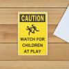 LOGOFUN 2PCS Children Playing Caution Sign Slow Kids Safety Warning Plate for Neighborhoods Schools Parks Driveways Outdoor Supplies view 2