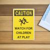 LOGOFUN 2PCS Children Playing Caution Sign Slow Kids Safety Warning Plate for Neighborhoods Schools Parks Driveways Outdoor Supplies view 3
