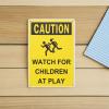 LOGOFUN 2PCS Children Playing Caution Sign Slow Kids Safety Warning Plate for Neighborhoods Schools Parks Driveways Outdoor Supplies view 4