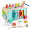 LAAVII Montessori Baby Hammer Pounding Toy for Toddlers Boys Girls 2 3 4 Years Old, Educational Learning Toy Xylophone Color Shape Easter Basket Stuffers for Toddlers Valentine's Day Gift view 1