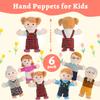 6 Pcs Family Hand Puppets for Kids 11.8 Inch Family Members Puppet Set Mom, Dad, Grandparents, Happy Kids Soft Stuffed Hand Puppet Theater Plush Toys for Toddlers Ages 1-3, 4-8 Role Play view 2