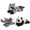 3 PCS Small Stuffed Animal for Kids Boys 8 Inch Woodland Plush Toys Realistic Jungle Animal Plush Toys Set Cute Raccoon, Elephant, Panda Stuffed Toys Gifts for ToddlersGirls Boys Birthday Easter view 1