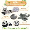 3 PCS Small Stuffed Animal for Kids Boys 8 Inch Woodland Plush Toys Realistic Jungle Animal Plush Toys Set Cute Raccoon, Elephant, Panda Stuffed Toys Gifts for ToddlersGirls Boys Birthday Easter view 2