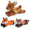 3-Pack 8" Woodland Plush Toys - Fox, Red Panda, Sika Deer Cuddly Stuffed Animals for Kids & Babies Holiday Birthday view 1