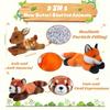 3-Pack 8" Woodland Plush Toys - Fox, Red Panda, Sika Deer Cuddly Stuffed Animals for Kids & Babies Holiday Birthday view 2