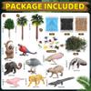 37PCS Rainforest Animals Figures Toys Set, Rainforest Diorama Supplies Include Jungle Animal Figurines,Trees, Moss, Sand, Stones for Kids Historical Education School Project Decoration Birthday view 3