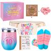 10 Year Old Girl Birthday Gifts, Gifts for 10 Year Old Girl 10th Birthday Gift for Girls, Double Digits Gift Set with Tumbler, Bracelet, Socks, Scrunchie, Fanny Pack for Daughter, Sister, Niece, Teen view 1