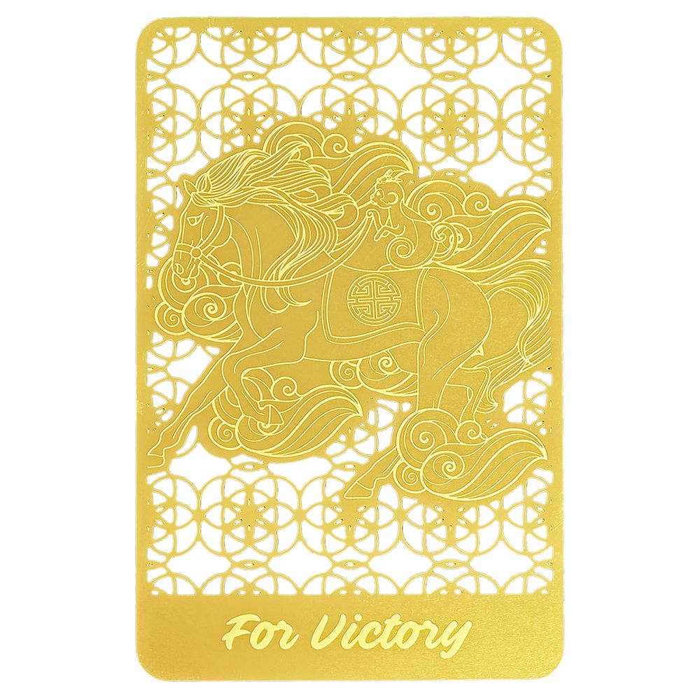 Feng Shui Fly On Monkey On Horse Golden Card Amulet Card Successful Victory Protection Card