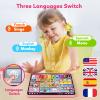 Trilingual Learning Toy Tablet with Music & Sound, Montessori Speech Therapy Toys for 1 Year Old Girl Boy Musical Baby Toy 12-18 Months Toddler Girl Toys Age 1-2 2-3 Birthday Gifts (Pink) view 4