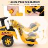HONEY JOY Ride On Road Roller, Ride On Push Car for Toddlers, Adjustable Arm, Sound, Under-Seat Storage, Outdoor Ride on Construction Vehicle for Kids, No Power Ride On Toy for Boys Girls, Yellow view 2