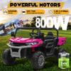 JOYRACER 24V 4WD Ride on Car, 2 Seater Dump Truck w/4X200W Motor, Gift Flower, 2.4G Remote Control, 4 Wheeler, Bluetooth Music, LED Light, 24 Volt Ride on Toys for Big Kids, Rose Red view 2