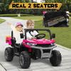 JOYRACER 24V 4WD Ride on Car, 2 Seater Dump Truck w/4X200W Motor, Gift Flower, 2.4G Remote Control, 4 Wheeler, Bluetooth Music, LED Light, 24 Volt Ride on Toys for Big Kids, Rose Red view 4