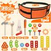 Kids Tool Set with Tool Belt - 20 Pcs Wooden Montessori Educational STEM Toys for 2 3 Year Old Boys Girls Birthday Gift Toddler Pretend Play Early Construction Kit view 3