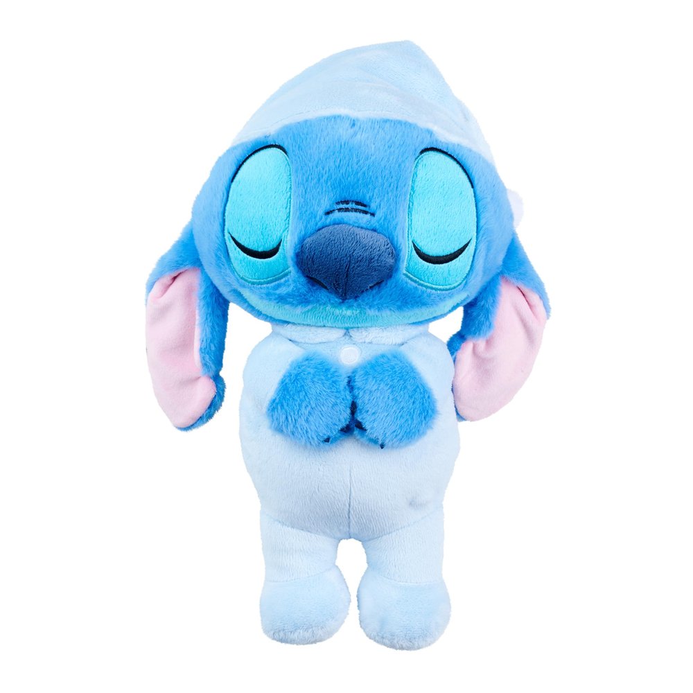 Simba Sleepy Stitch Soft Toy with Sound 31 cm. Stitch Lying Down with Pyjamas. Breathing, Light and Relaxing Music Function. Suitable from 0 Months. Official Disney License (6315870637)