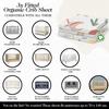100% Organic Cotton Crib Sheets (3-Pack) - GOTS Certified - Breathable Organic Crib Sheets - Double-Elastic for Secure Fit, Extra Protection for Your Baby - Gender-Neutral Sheet (28"x55")/ 140 x 70cm view 4