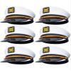 6 Pcs White Captain Hats Adjustable Yacht Sailor Hat Boat Navy Captain Cap Marine Admiral Party Hat for Adult Halloween Cosplay Accessories view 1