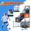 2 in 1 Basketball Arcade Game & Soccer Goal for Kids, Adjustable Kid Basketball Hoop with 6 Balls and Pump, Indoor Outdoor Games for Kid Toys for 3-12 Year Old Kids Birthday Gifts for Boys Girls view 3