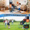 2 in 1 Basketball Arcade Game & Soccer Goal for Kids, Adjustable Kid Basketball Hoop with 6 Balls and Pump, Indoor Outdoor Games for Kid Toys for 3-12 Year Old Kids Birthday Gifts for Boys Girls view 4