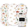 100% Organic Cotton Bassinet Sheets (3 Pack) - Ideal for Halo Bassinest Mattress - GOTS Certified - Pre-Shrunk Sheet for Hourglass Mattress - Breathable Percale Weave Soften with Each Wash (30"x16") view 1