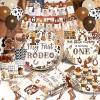 180 PCS My First Rodeo Decorations Boy, First Rodeo Birthday Decorations Tableware Set with Banner Cake Topper Cupcake Toppers Tablecloths Plates Napkins Balloons for 1st Birthday Boy Decorations view 4