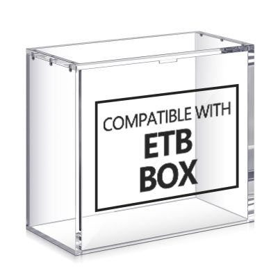Cinnvoice 4 Pcs Acrylic Magnetic Case Booster Box Protective Case Stackable 4mm Thick Magnetic Closure Gifts for Collectors, Cards Not Included (Compatible with Etb)