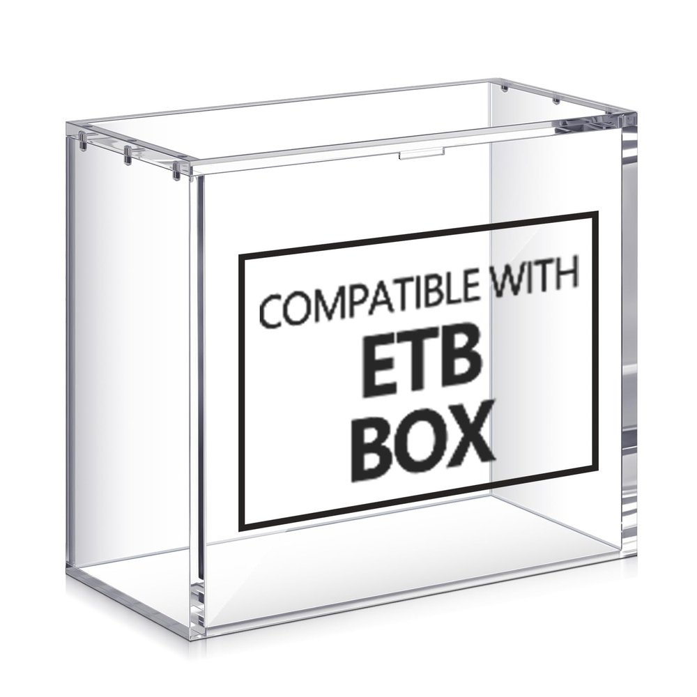 Cinnvoice 4 Pcs Acrylic Magnetic Case Booster Box Protective Case Stackable 4mm Thick Magnetic Closure Gifts for Collectors, Cards Not Included (Compatible with Etb)