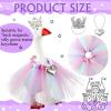 Sunnymove 7 Inch Winter Mini Desk Goose Outfits with Crystal Rhinestone Tiara Crown Necklace Tutu Dress Magnetic Goose Key Holder Princess Customs for Statue Duck Key Holder(Colorful) view 2