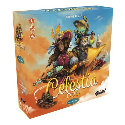 Celestia Duo - Cooperative 2-Person Game with Airships, Dice & Pirates - Exciting Adventure with Push-Your-Luck Mechanics - Compact, German - ELZNIR Games