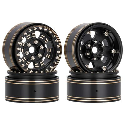 AMK 1.9'' Heavy Brass Beadlock Wheels 4pcs 959g, 3mm Offset, 12mm Hex, CNC Brass 1.9 Beadlock Rims for 1/10 1/8 RC Crawler TRX4 SCX10 Capra VS4-10 Gen8 D90 CC01