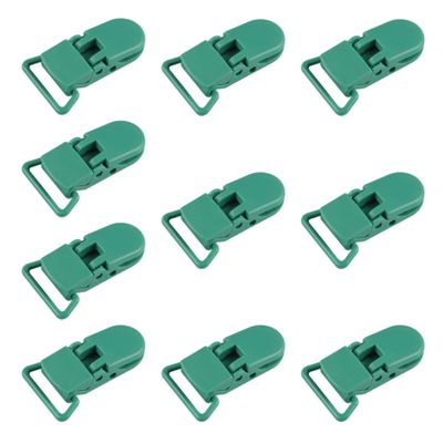 10-Pack Pacifier Clip Replacement Ends - BPA-Free Plastic Fasteners for DIY Baby Crafts, Sewing Bibs & Blankets Straps (3/4 Inch, Emerald Green)