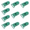 10-Pack Pacifier Clip Replacement Ends - BPA-Free Plastic Fasteners for DIY Baby Crafts, Sewing Bibs & Blankets Straps (3/4 Inch, Emerald Green) view 1