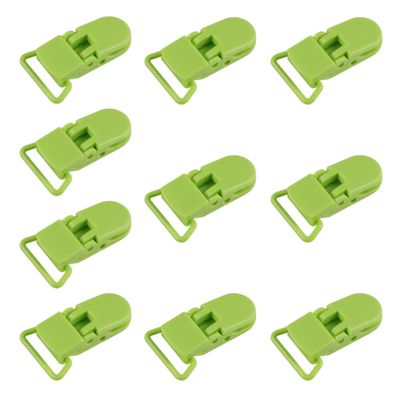 10-Pack Pacifier Clip Replacement Ends - BPA-Free Plastic Fasteners for DIY Baby Crafts, Sewing Bibs & Blankets Straps (3/4 Inch, Fruit Green)
