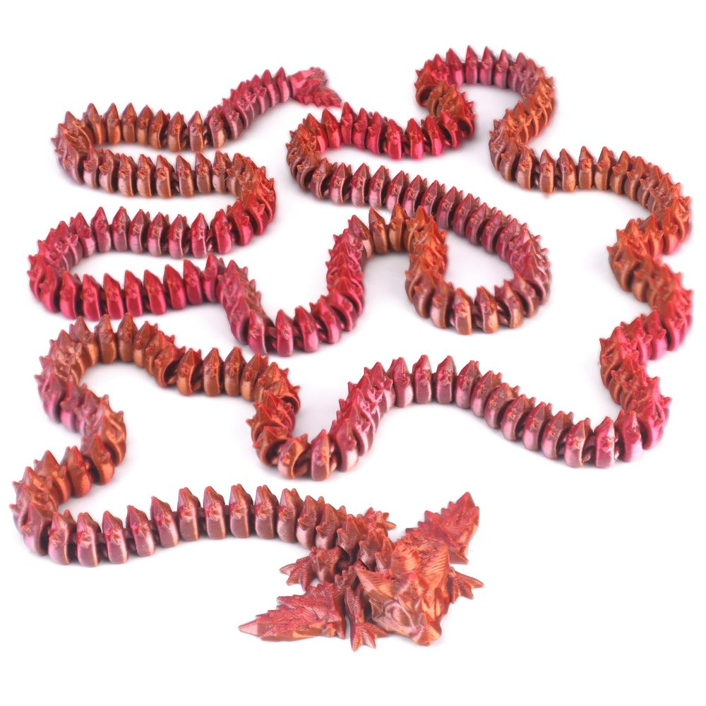 critigulf 3D Printed Giant Long Dragon (red-Gold)