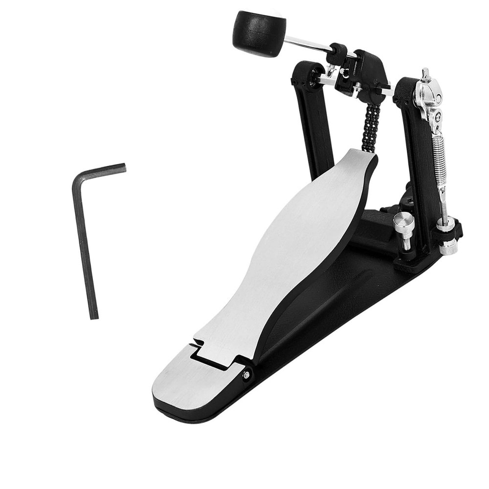 Bass Drum Pedal With Double Chain Drive Stable Control Nonslip Pad Metal Drum Pedal For Acoustic Electronic Drums Aluminum Alloy