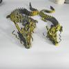 Large 3D Printed Dragon, 35.4inch Articulated Crystal Dragon, 3D Printed Fidget Toys, Adults Fidget Toys, Home Office Decor Executive Desk Toy (Black Golden) view 3