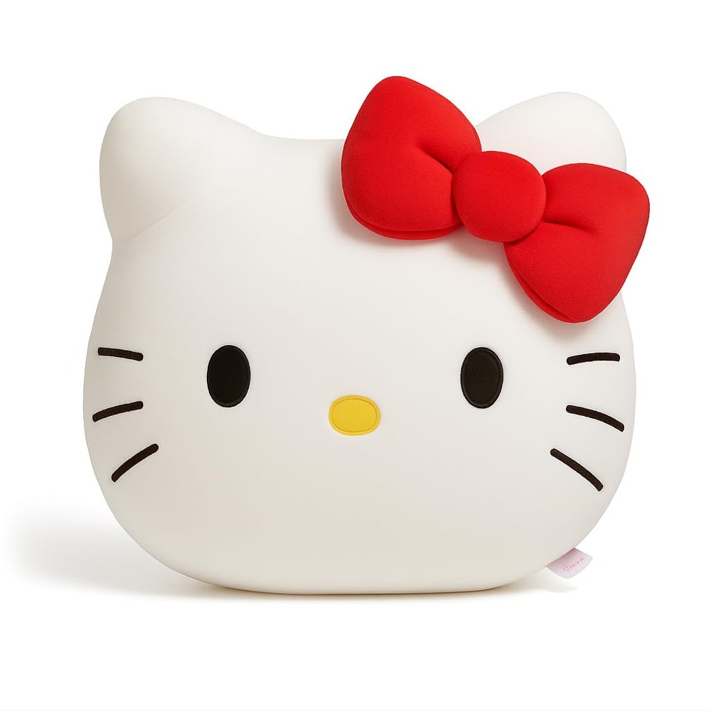 AlphaDesignLuxe Kawaii Cat Plush Pillow  Soft Cartoon Cushion for Kids and Collectors  Cute Decorative Plushie Gift for Bed, Sofa, or Travel (Red)