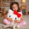 AlphaDesignLuxe Kawaii Cat Plush Pillow  Soft Cartoon Cushion for Kids and Collectors  Cute Decorative Plushie Gift for Bed, Sofa, or Travel (Red) view 3