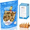 Natural Wood Dreidels Hanukkah Draydel with English Transliteration & Instruction Cards (50-Pack) view 1