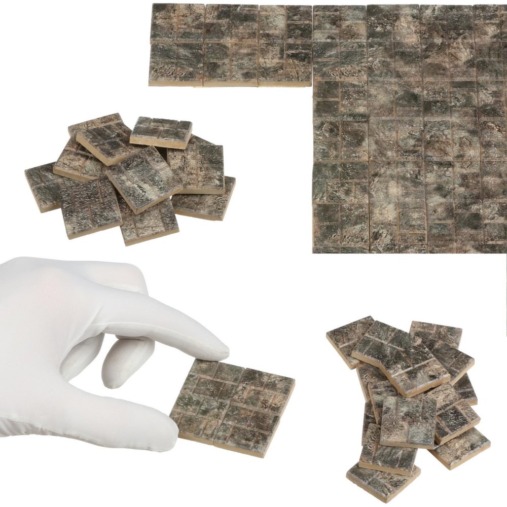 100pcs, Dollhouse Flooring, Miniature Pavement Bricks, 1/12 Scale Accessories, Mini Bricks for Landscaping, REDUCIO! (Medieval Fortress Bricks, Large Pack)