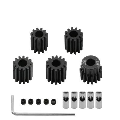 5pcs 0.8 Meters 32P 3.175 5mm 11T 13T 15T 17T 18T 20T 24T 28T 30T 35T Hardened Steel Pinion Gear Motor Gear for 1/8 1/10 RC Model Car(21T 22T 23T 24T 25T)(11T 12T 13T 14T 15T)