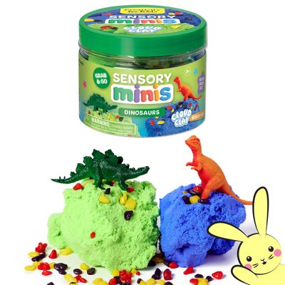 Creativity for Kids Sensory Minis Dinosaur Kit | Cloud Clay Sensory Toy for Toddlers | Squish, Scoop & Discover Dinosaur Figures | Easter Basket Stuffers for Travel Activities (Ages 3+)